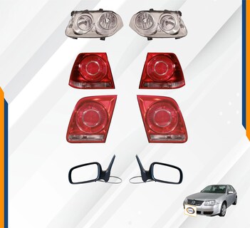 Foto 2 | Faros Jetta Clasico Cromo 08-15 Con Calaveras Y Espejos