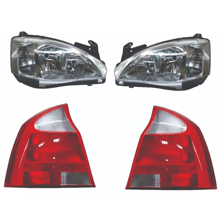 Par De Faros Corsa 03 04 05 06 07 08 09 Con Calaveras Rojas