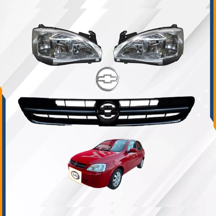 Foto 3 pulgar | Faros Corsa 03 04 05 06 07 08 09 Parrilla Con Emblema