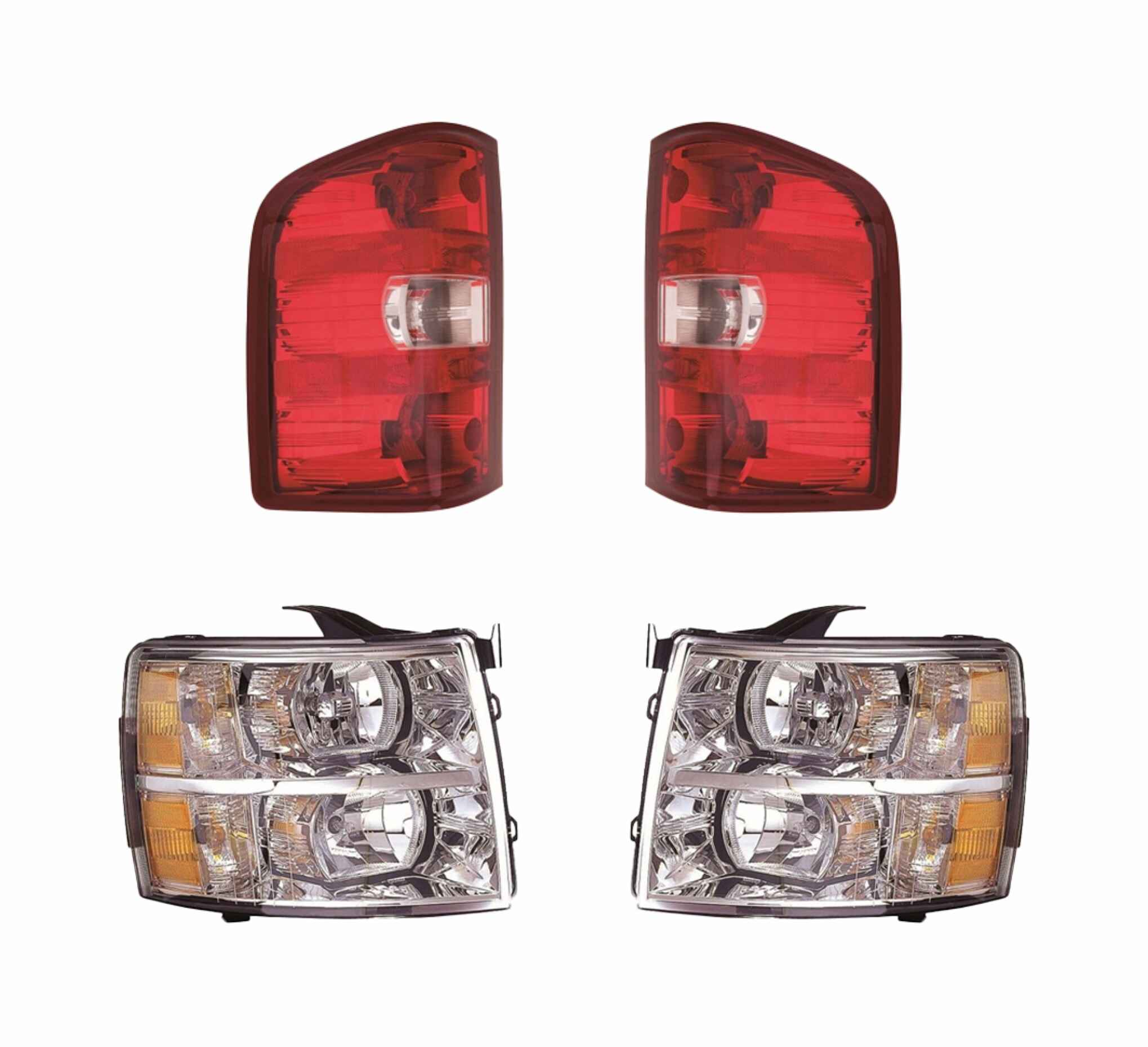 Faros Silverado 07 08 09 10 11 Con Calaveras