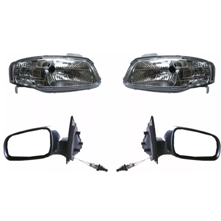 Faros Cromo Pointer 06 07 08 09 10 11 Con Espejos Manuales