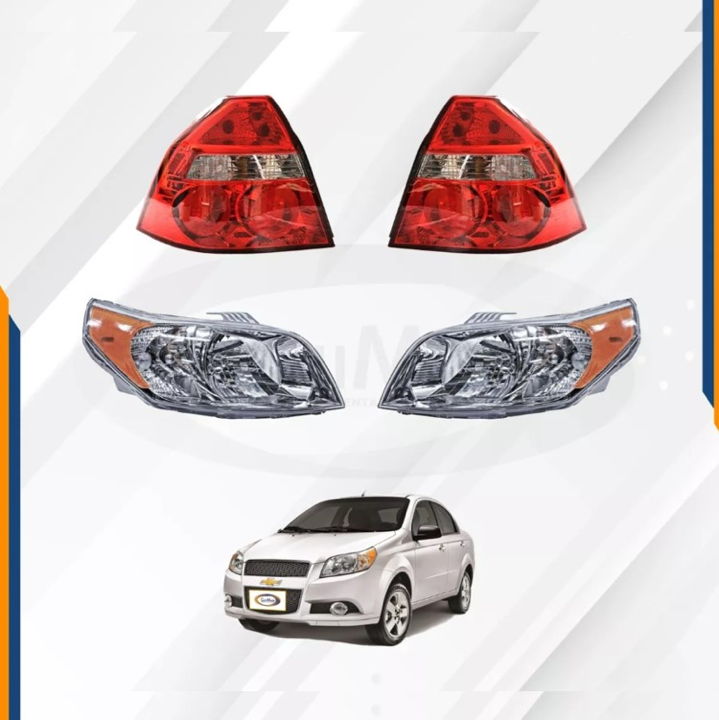 Foto 2 | Faros Aveo Fondo Cromado Y Calaveras Rojas 12 13 14 15 16 17