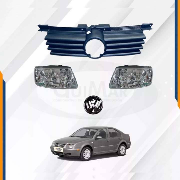 Foto 2 | Faros Y Parrilla Jetta A4 Blancos 99-07 Con Emblema