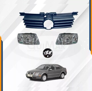 Foto 2 | Faros Y Parrilla Jetta A4 Blancos 99-07 Con Emblema