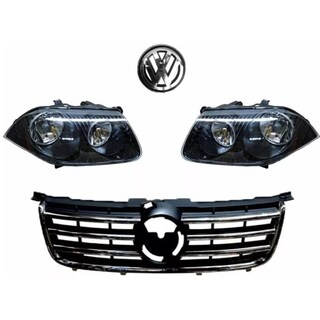 Foto 1 | Faros Jetta Clasico Negros Con Parrilla Y Emblema 08 - 15