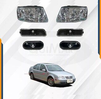 Foto 2 | Faros Jetta A4 99 01 02 03 04 05 Con Cuartos Oscuros