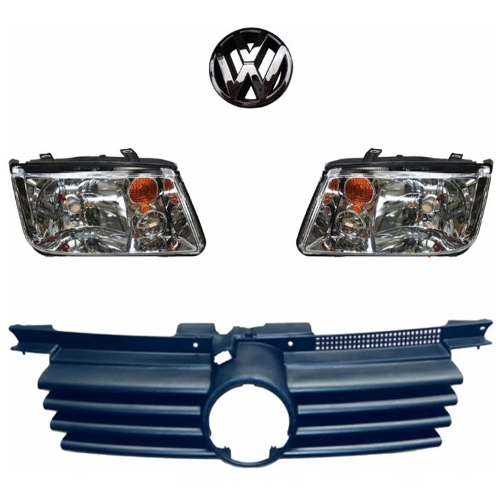 Foto 1 | Faros Y Parrilla Jetta A4 Ambar 99-07 Con Emblema