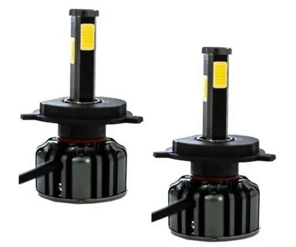 Kit Foco Led IOL Entrada H4 Hiper Led 4 Caras 160 W Con 20 Mil Lumenes Luz Blanca Alta Y Baja