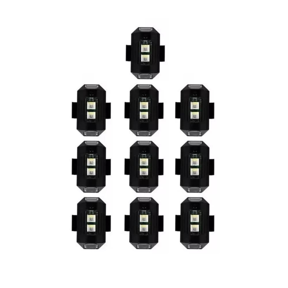 Mini Luz Led Estroboscópica Para Moto 10 Pzs Negro $829