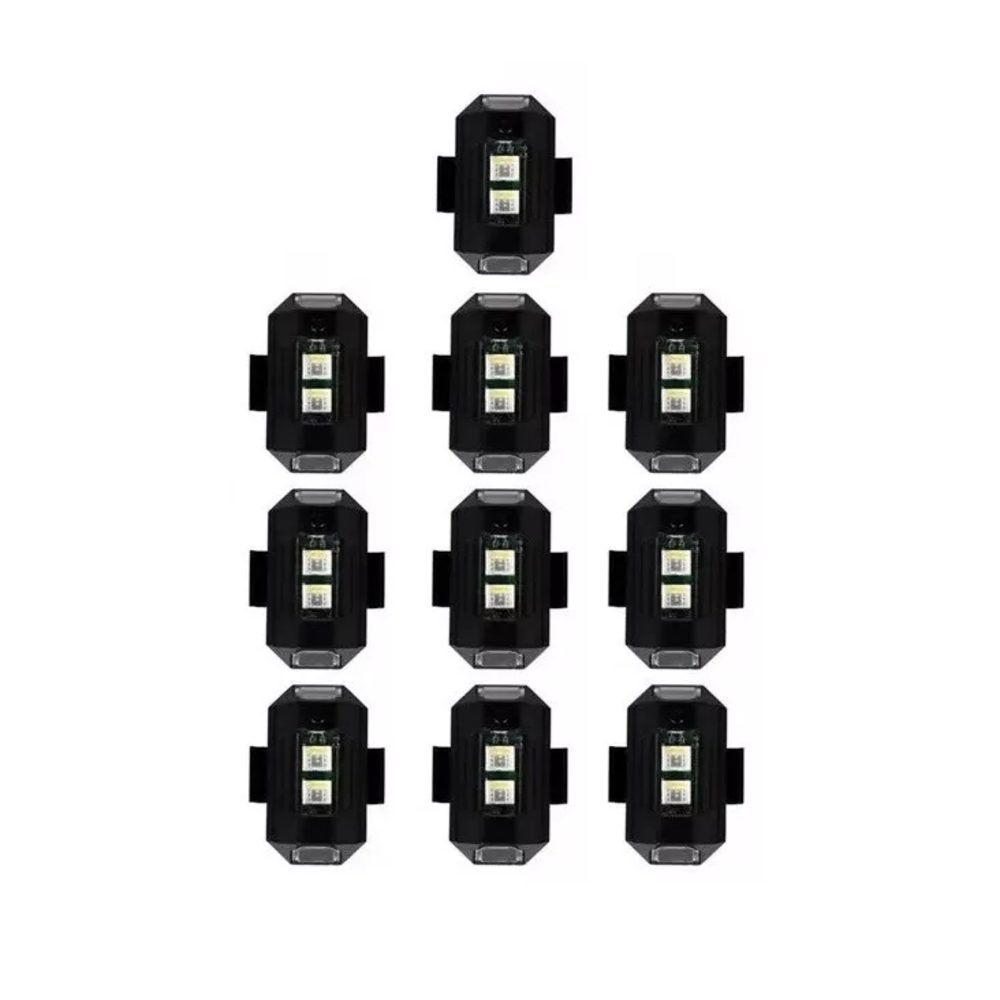 Foto 2 pulgar | Mini Luz Led Estroboscópica Para Moto 10 Pzs Negro