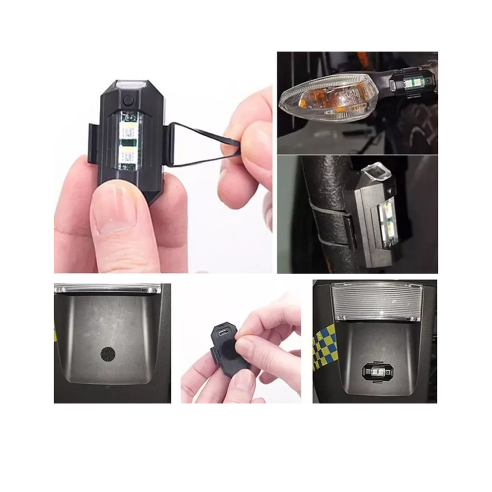 Foto 3 pulgar | Mini Luz Led Estroboscópica Para Moto 10 Pzs Negro