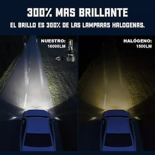 Foto 2 | Kit Focos de Led Luz Alta Y Baja 16000lm Corona Csp H13 2pzs Eo Safe Imports color Negro