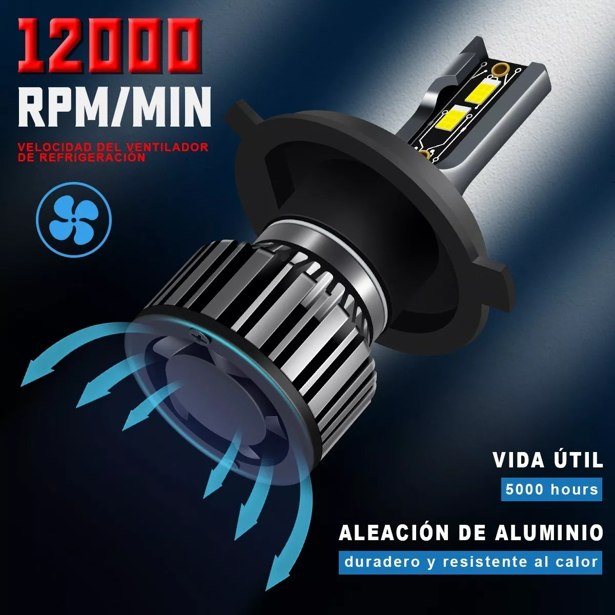 Foto 4 pulgar | Kit Focos de Led Luz Alta Y Baja 16000lm Corona Csp H13 2pzs Eo Safe Imports color Negro