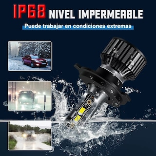 Foto 6 | Kit Focos de Led Luz Alta Y Baja 16000lm Corona Csp H13 2pzs Eo Safe Imports color Negro