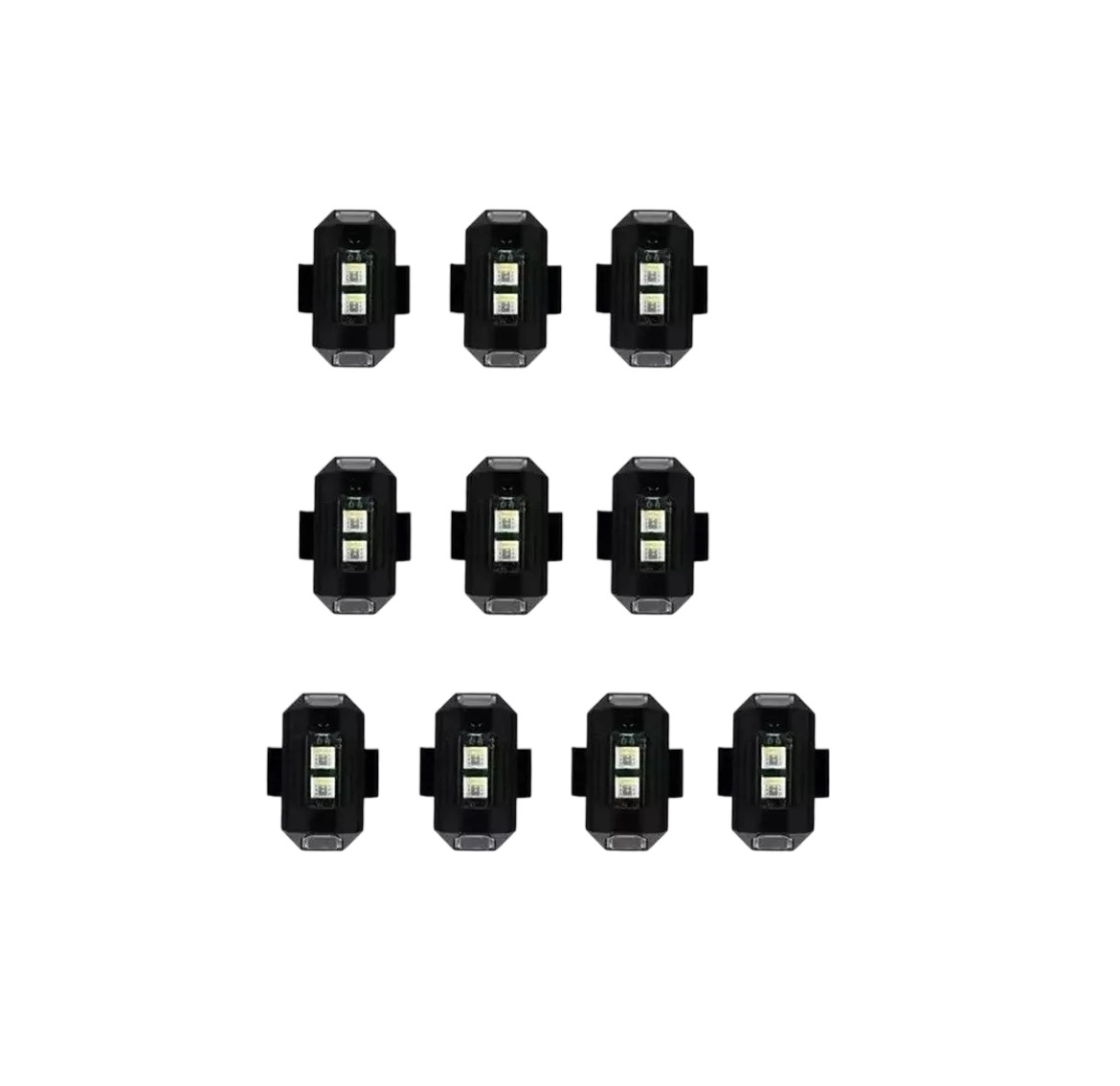 Foto 1 | Mini Luz Led Estroboscópica para Moto Dron 10 Piezas Negro