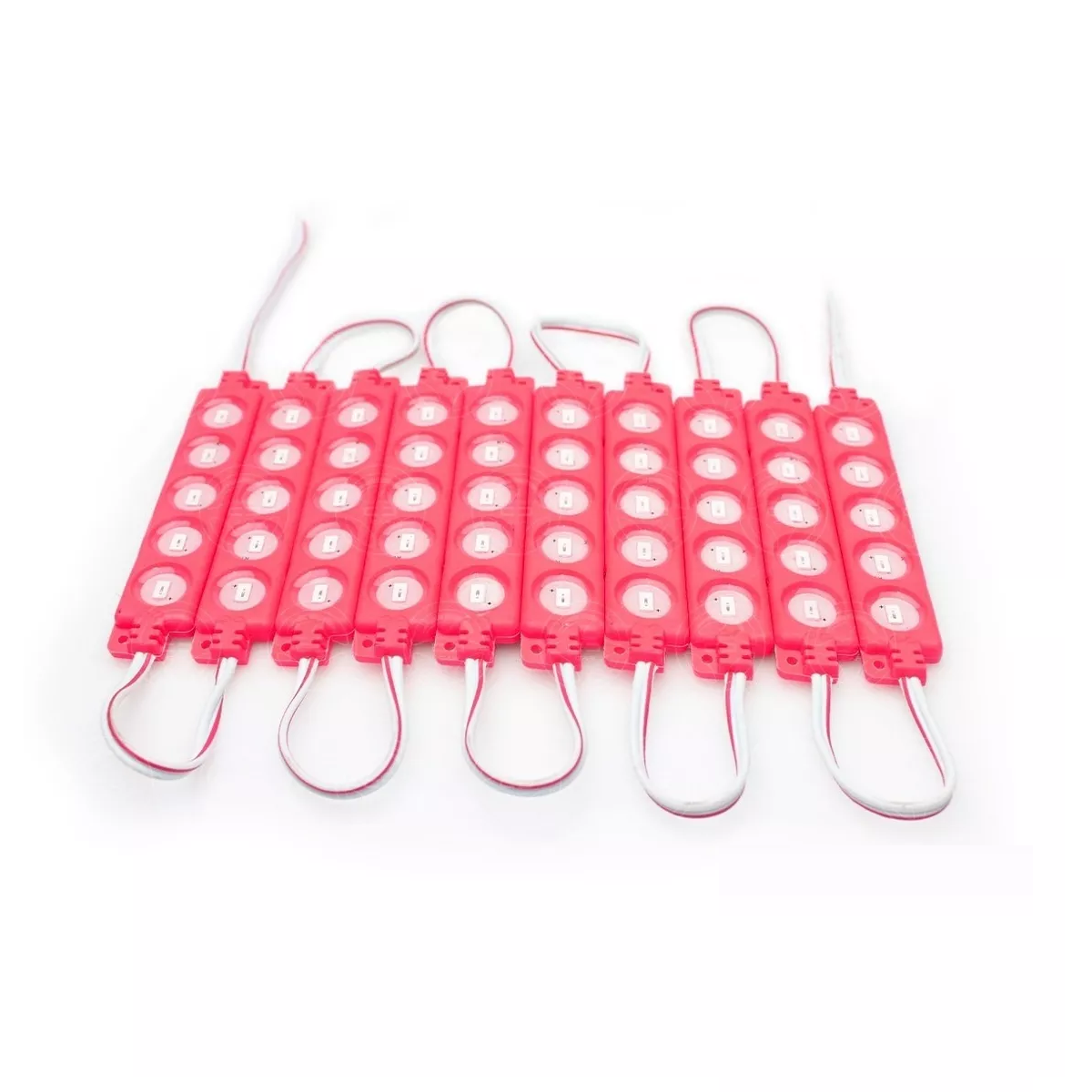 Kit 10 Módulos 5 Led Híper Led contra Agua Eo Safe Imports ESI-11251 Rojo