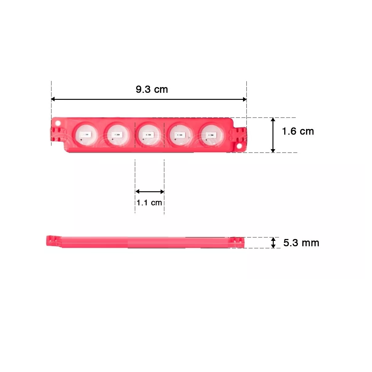 Foto 4 pulgar | Kit 10 Módulos 5 Led Híper Led contra Agua Eo Safe Imports ESI-11251 Rojo