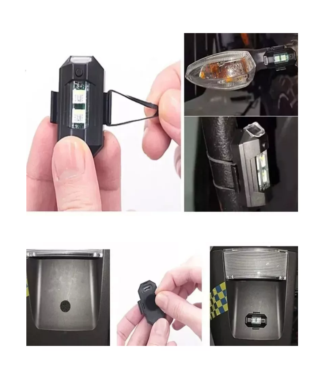 Foto 4 pulgar | Luces Led De 7 Colores Para Moto, Dron Y Avión (6 Unidades). Negro