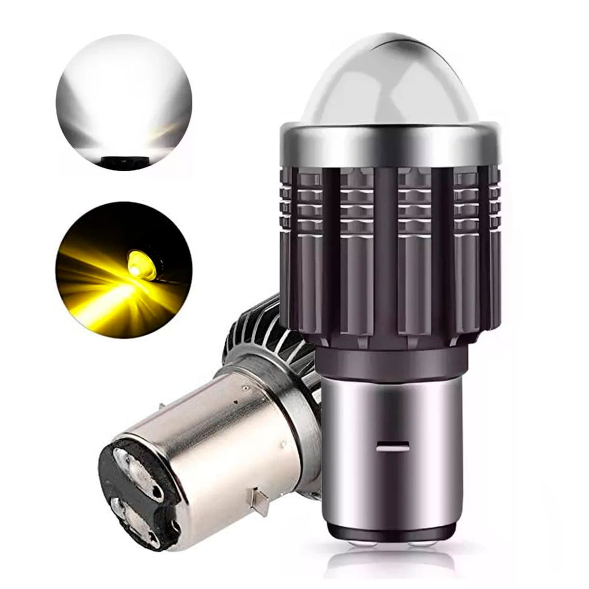 Faro Foco Led Mini Lupa Alta Y Baja H6 Ba20d Para Auto Moto 3000lm Bi Color - Micota $210