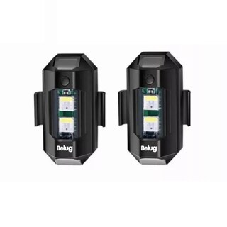 Foto 1 | 2pcs Mini Luz Led Estrobo Funciones Fija Moto Bici Auto Belug Negro