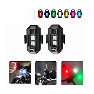 Foto 2 | 2pcs Mini Luz Led Estrobo Funciones Fija Moto Bici Auto Belug Negro