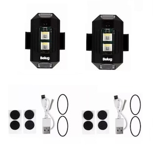 Foto 3 | 2pcs Mini Luz Led Estrobo Funciones Fija Moto Bici Auto Belug Negro