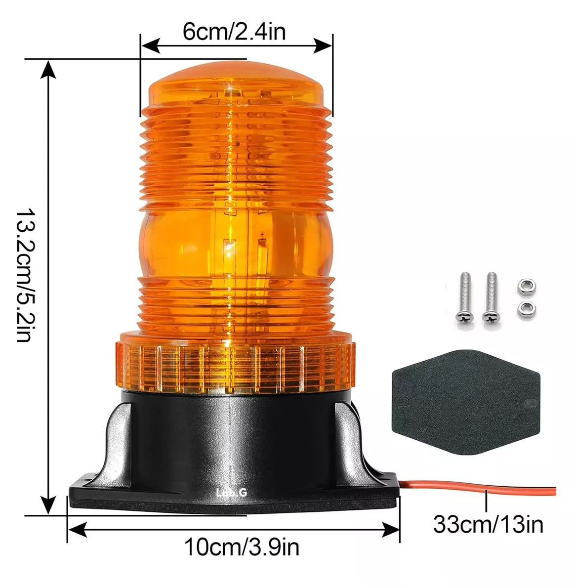 Foto 6 pulgar | Torreta Led Ambar Lab.g 30led Estrobo Para Montacargas Universal Amarillo
