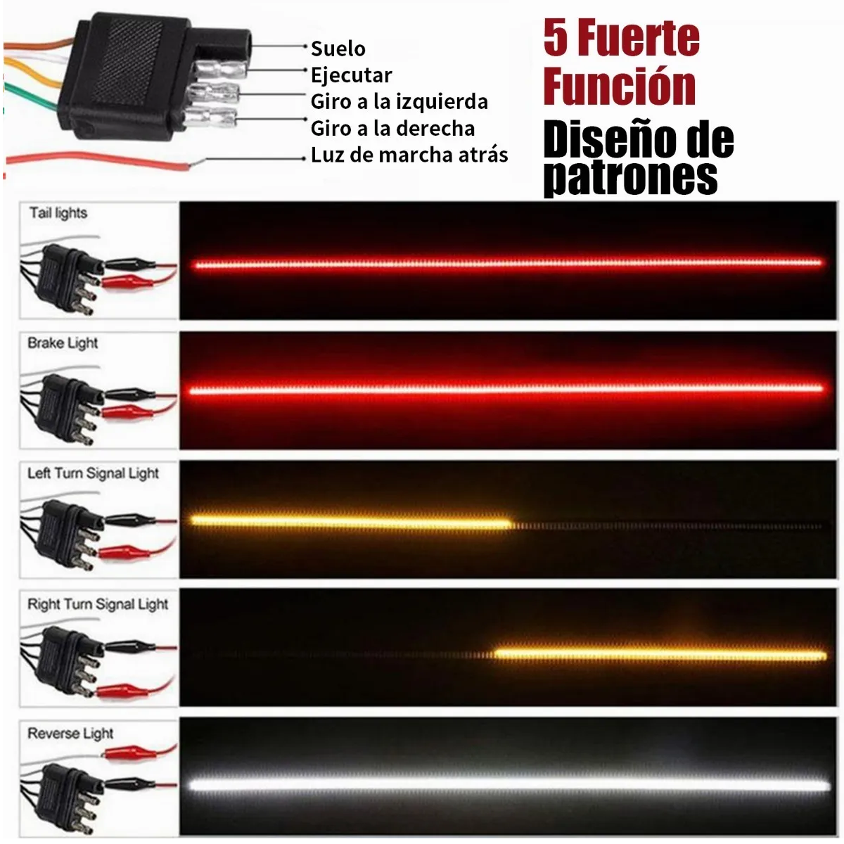 Foto 4 pulgar | Tira Trasera Luces Led Eo Safe Imports Multicolor