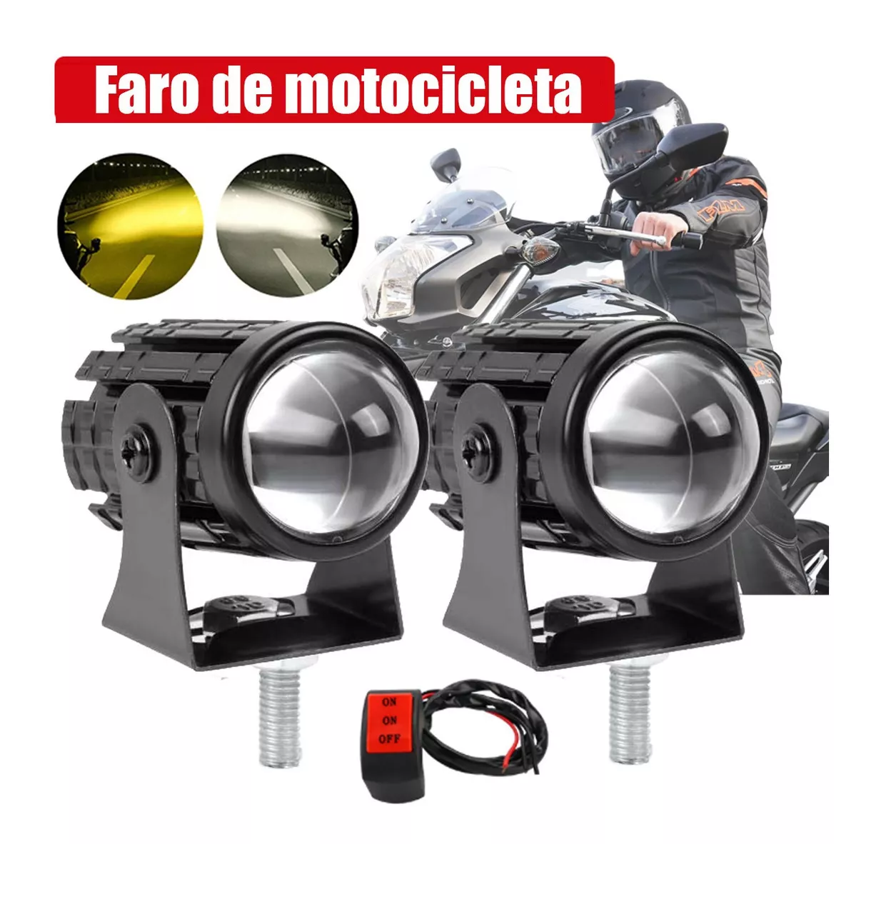 Foto 3 pulgar | Par Faros Luces Led Para Motos Belug Impermeable