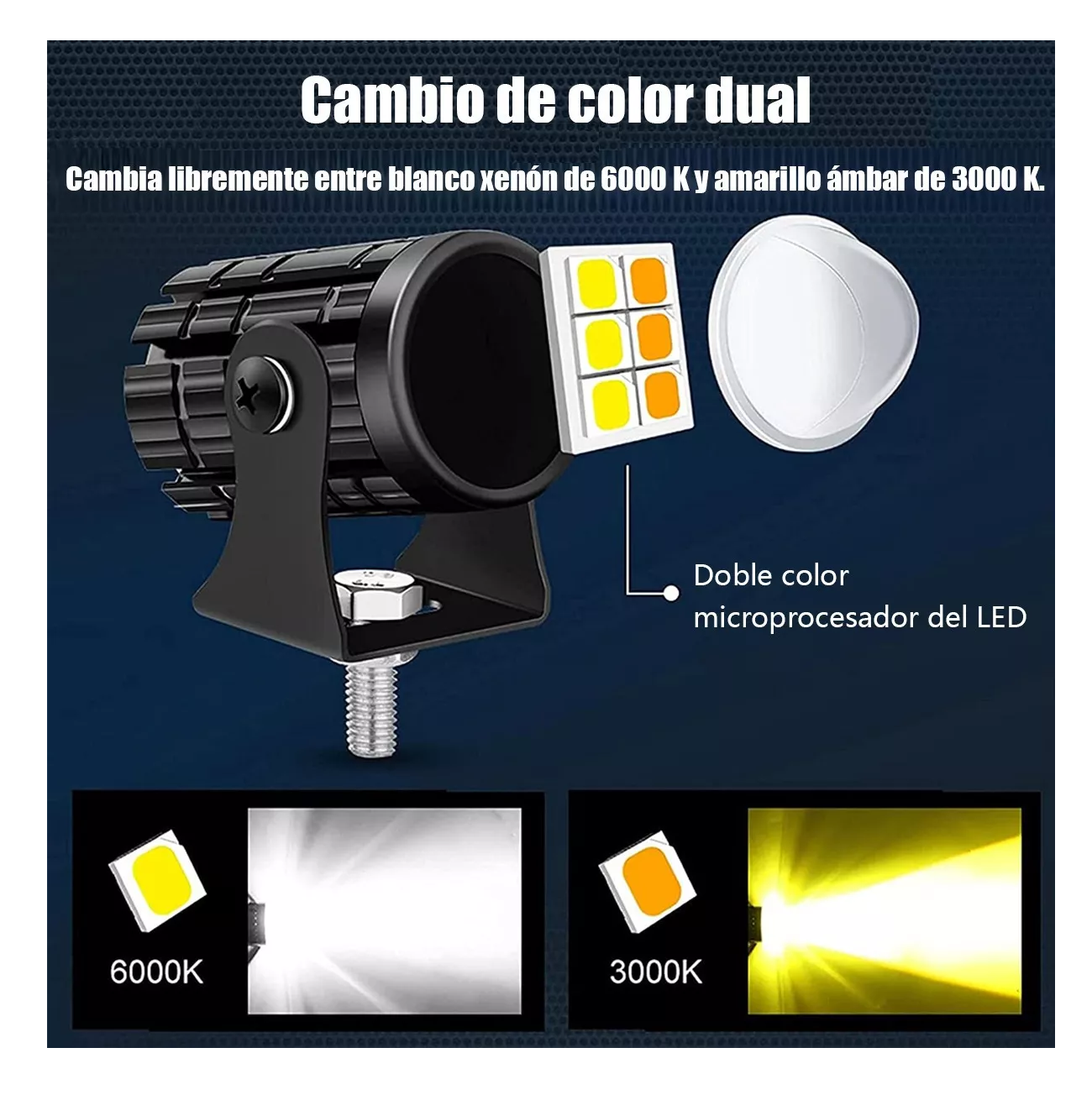 Foto 4 pulgar | Par Faros Luces Led Para Motos Belug Impermeable