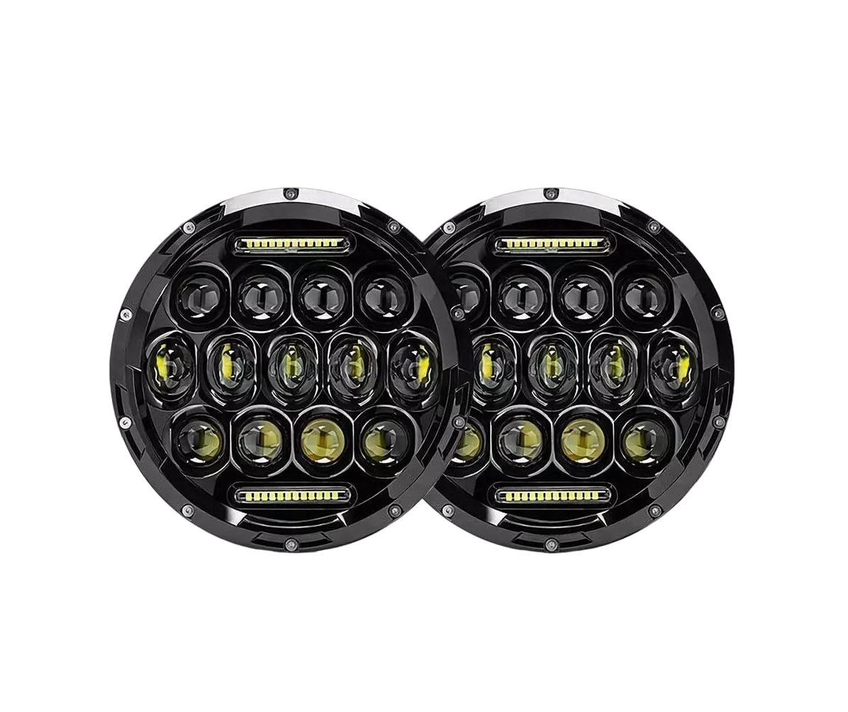 Faros LED BELUG color Negro HI/LO de Diurno de 7' Redondos 2 Piezas