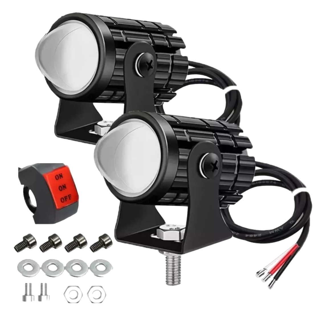 Faros de Luces Led Negros Doble Impermeable Par