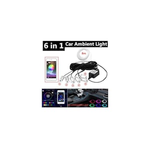 Foto 2 | Tiras De Interior Fibra Óptica Light 6 En 1 Rgb Coche Eo Safe Imports Esi-14589 Negro
