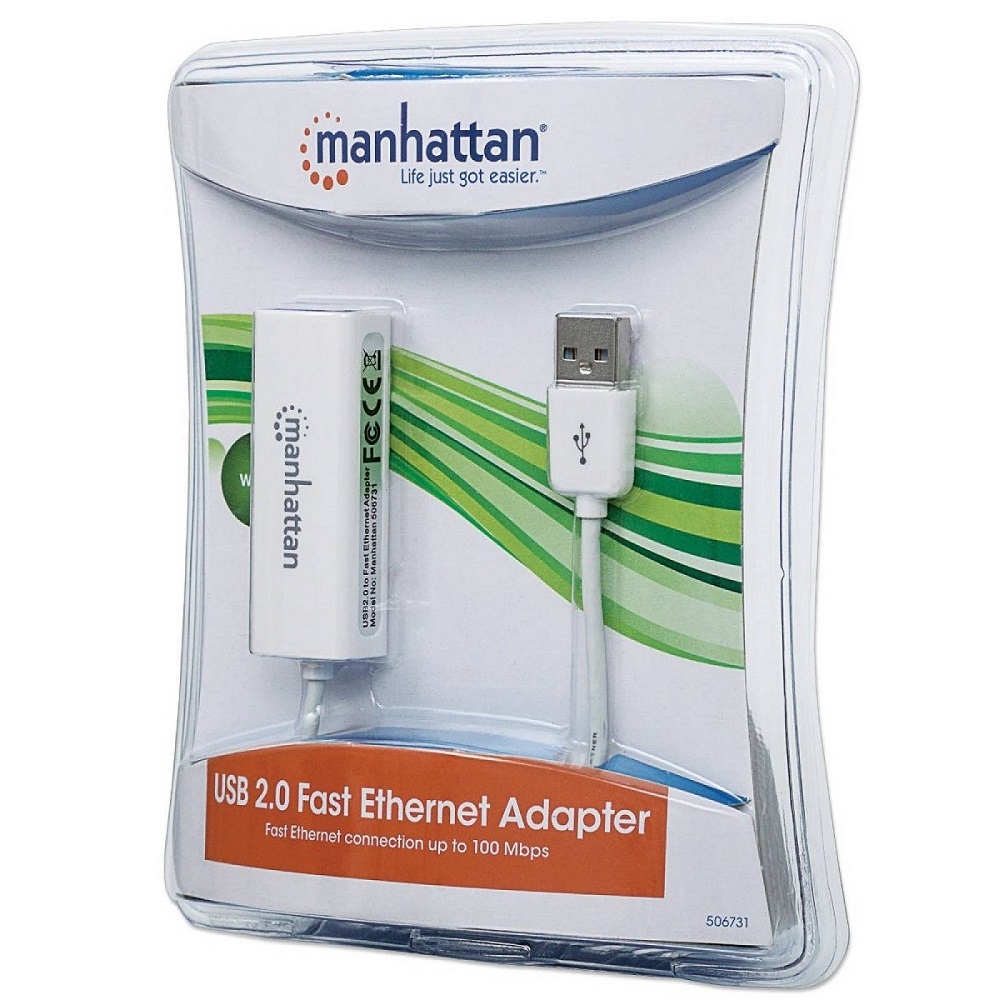 Foto 3 pulgar | Adaptador Fast Ethernet Manhattan 506731 color Blanco USB 2.0