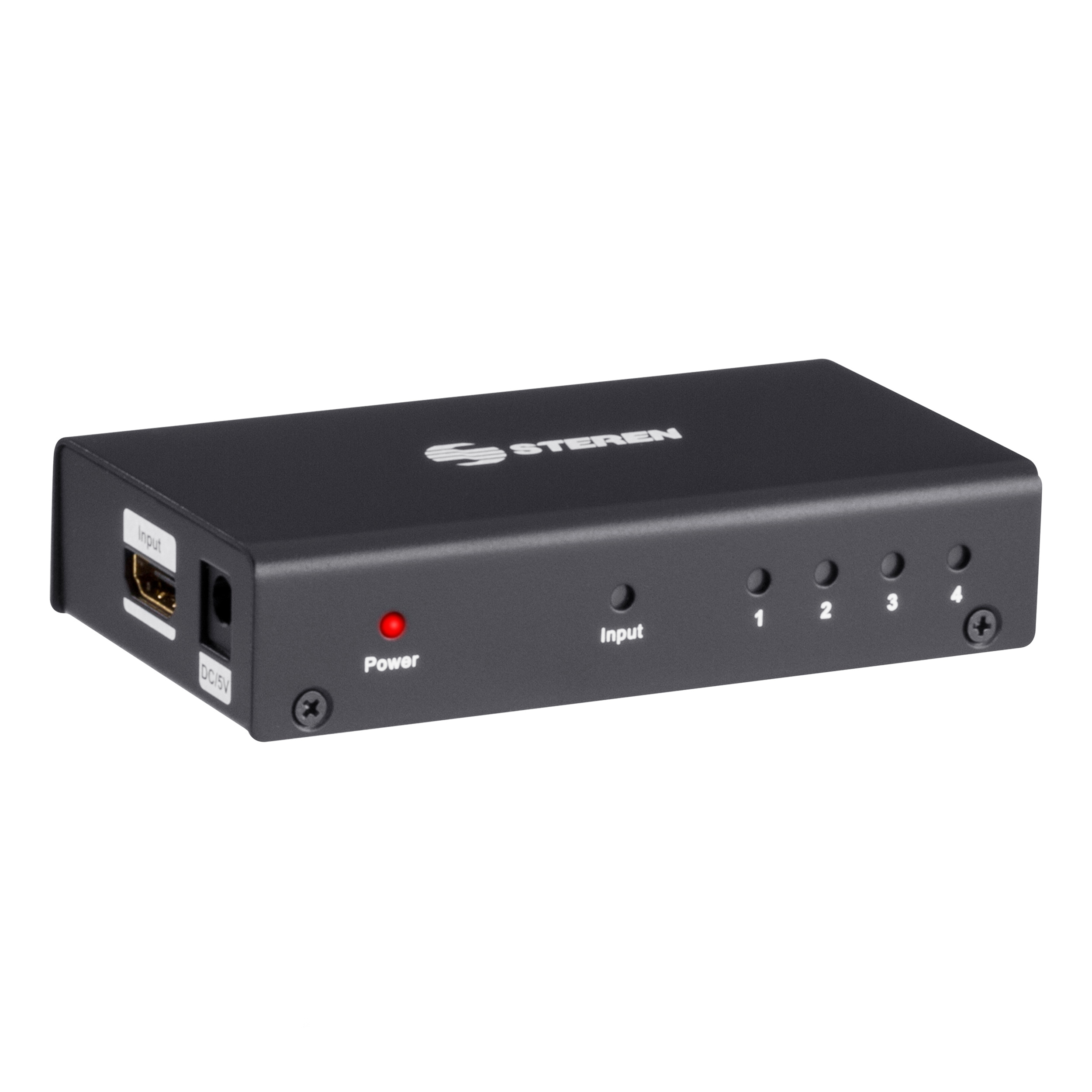 Divisor Steren Bos-304 con Amplificador/ Hdmi/ Full Hd/ de 4 Salidas color Negro