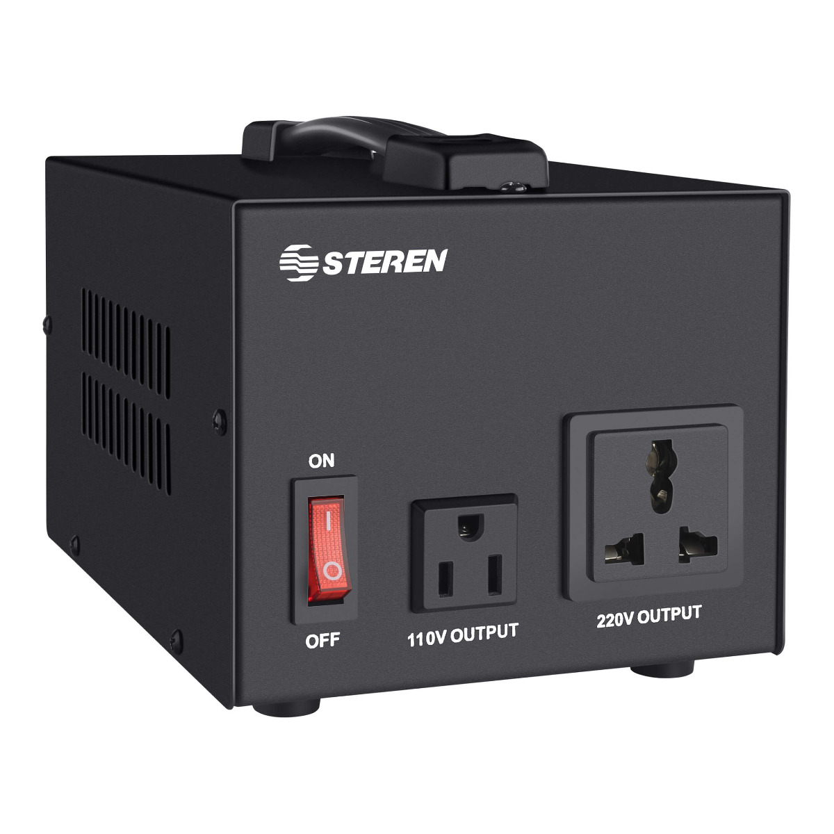 Convertidor Vca de 110 a 220 y 220 a 110 Steren 910-750 color Negro de 750 W