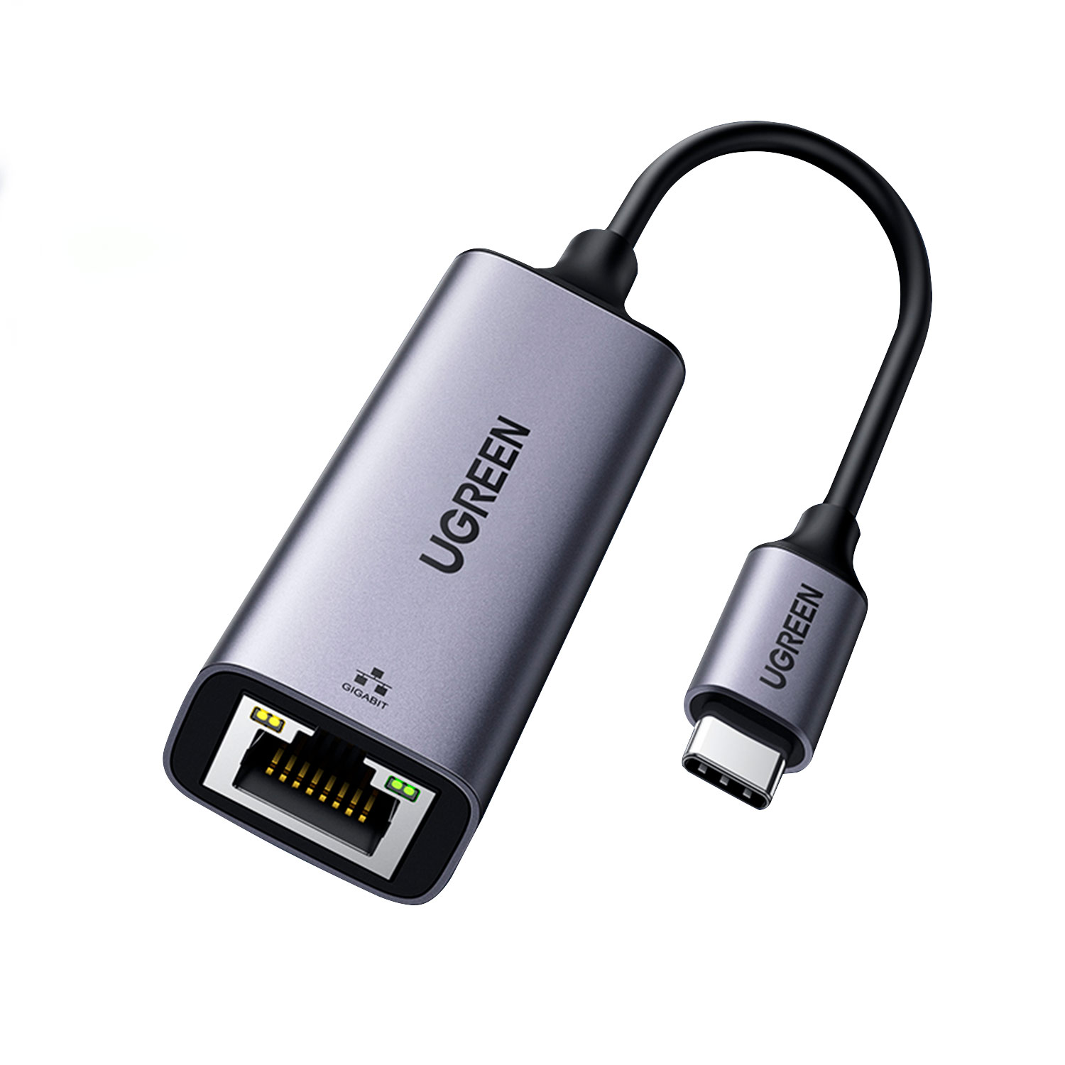 Adaptador Ugreen Usb C Gigabit Ethernet 1000 Mbps color Gris