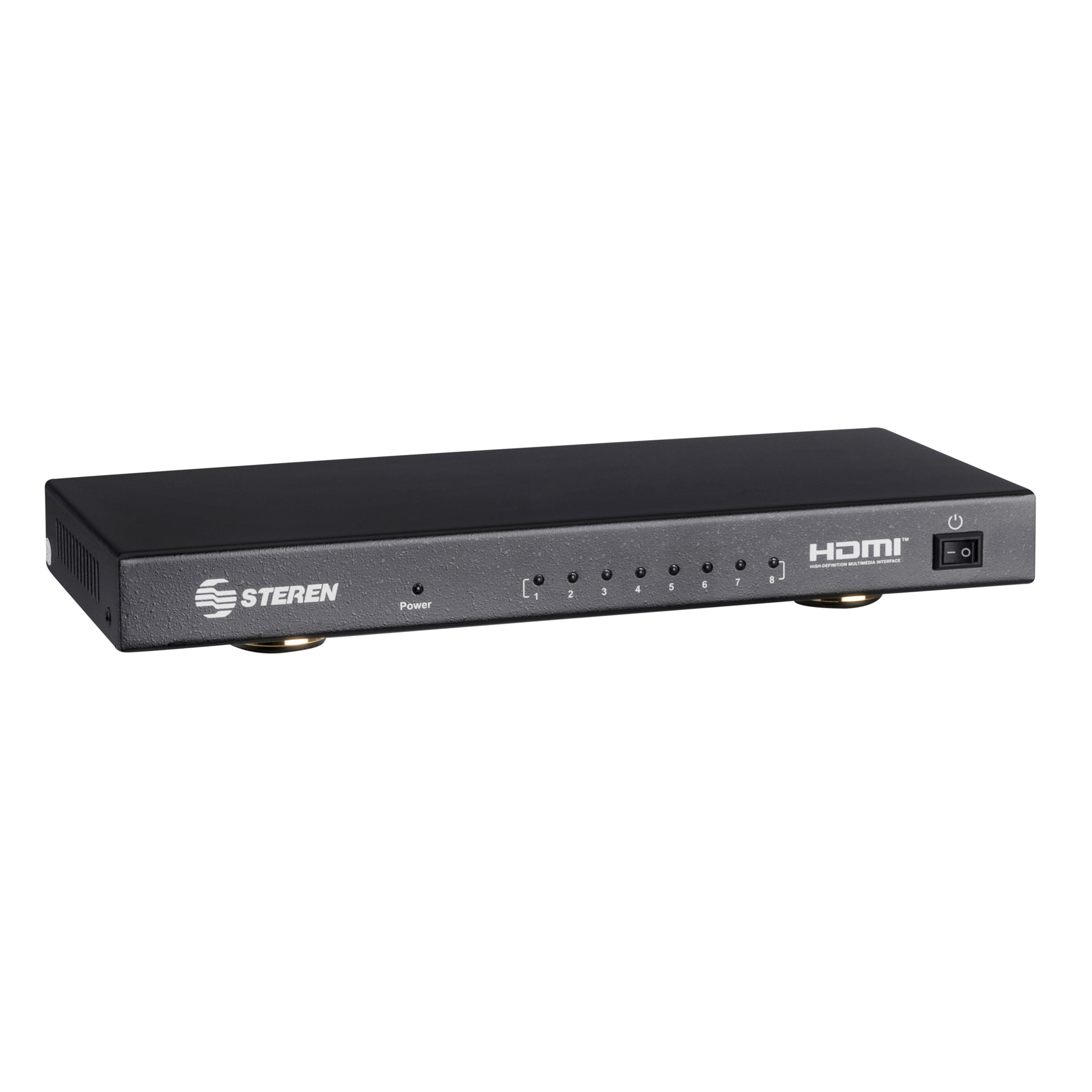 Divisor con Amplificador Steren HDMI UHD 4D de 8 Salidas Bos-408