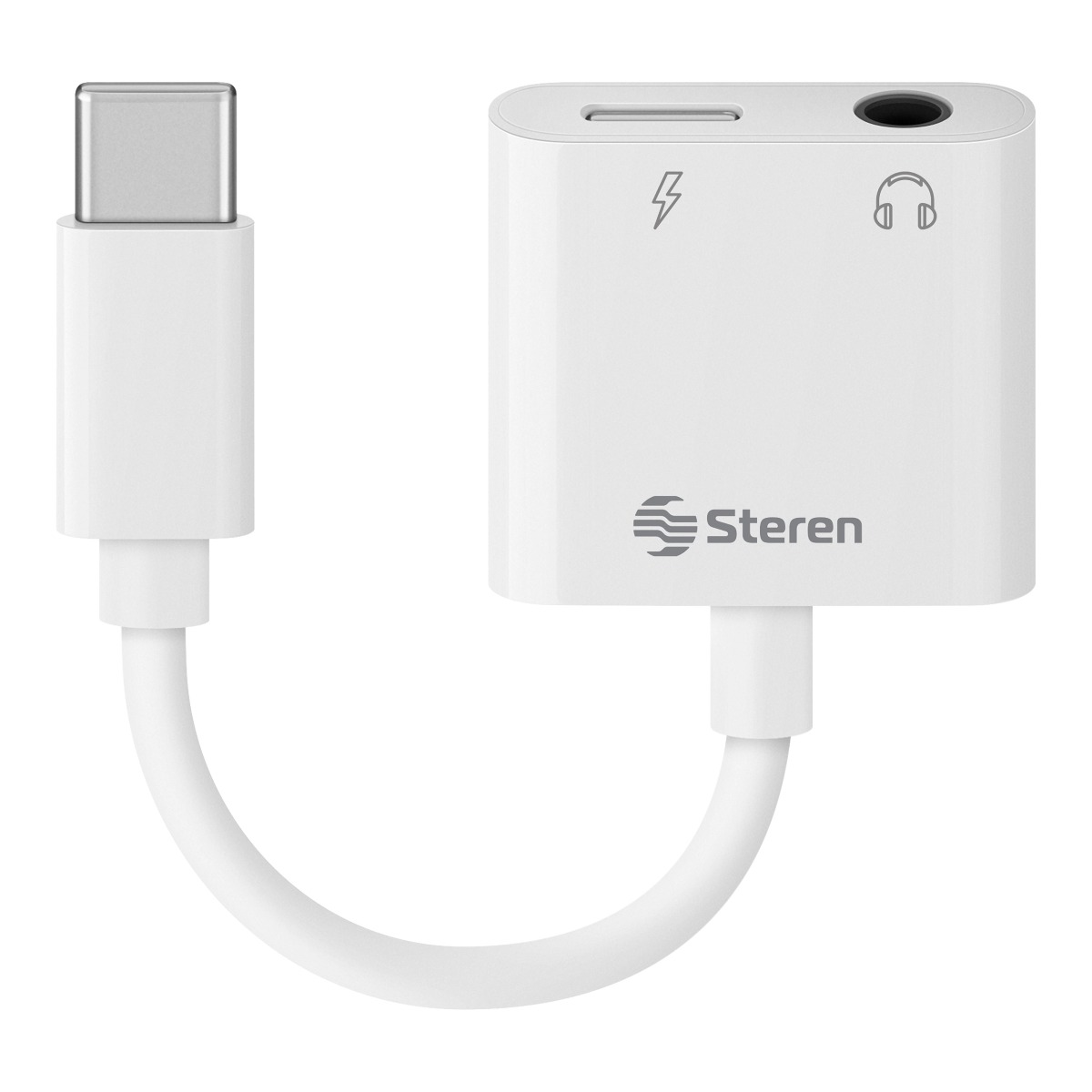 Adaptador Usb C a 3,5 mm y Carga Steren Usb-459 Blanco