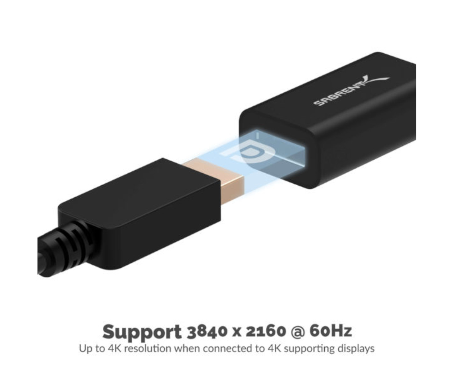 Foto 4 pulgar | Adaptador Convertidor Usb C a Displayport Sabrent Da-dpuc color Negro