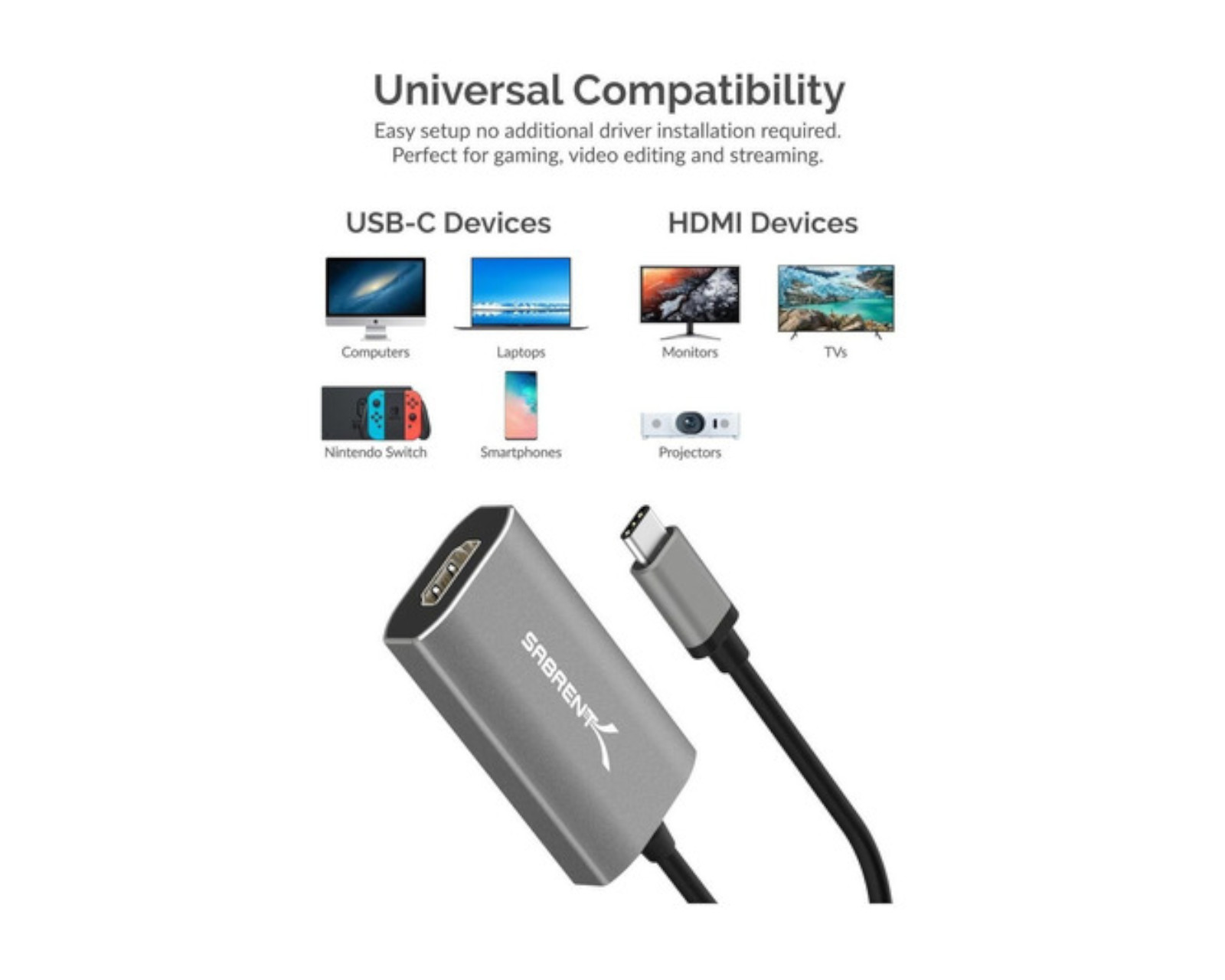Foto 4 pulgar | Adaptador Convertidor Sabrent Da-uch8 Usb C a Hdmi 8k