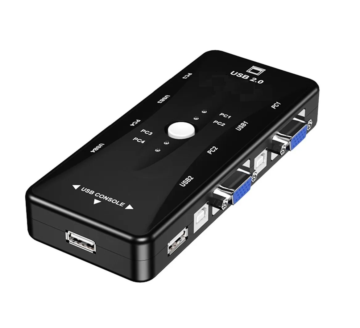 Foto 1 | Adaptador Conmutador Malubero color Negro Kvm con 4 Puertos