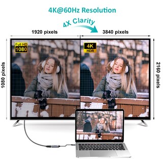 Foto 3 | Adaptador Usb-c A Hdmi 4k Choetech color Gris