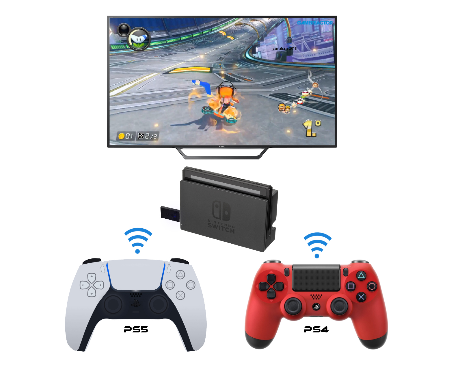 Foto 3 pulgar | Adaptador Inalambrico Virtual Zone para Control Ps5 / Ps4 A Nintendo Switch / Pc color Negro