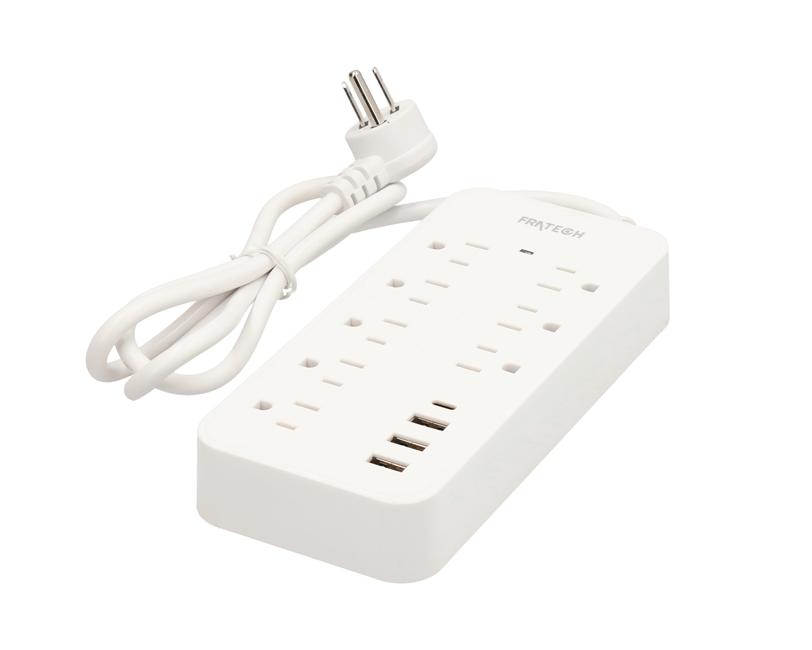 Multicontactos Brandtrendy 7502287469615 color Blanco Adaptador de Corriente 8 AC 3 USB 1 USB Tipo C