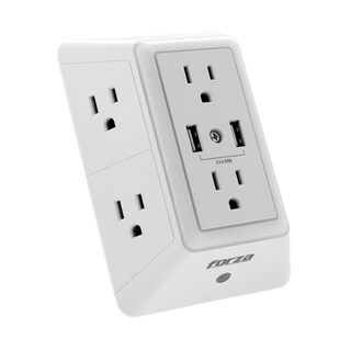 Foto 2 | Tomacorriente Forza Power Techonologies FWT-6201USB color Blanco con Protector de Tensión 6 Contactos 2 USB 1680 Jules