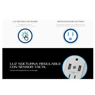 Foto 5 | Tomacorriente Forza Power Techonologies FWT-6201USB color Blanco con Protector de Tensión 6 Contactos 2 USB 1680 Jules