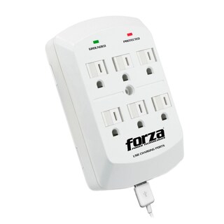Foto 2 | Multicontactos Supresor De Picos 6 Contactos + 2 Usb 300 Jules Forza Power Technologies Fwt-760usb Blanco