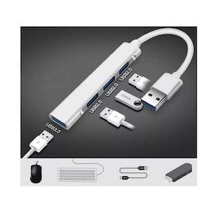 Foto 2 | Adaptador Multipuerto Belug Hub Delgado De 4 Puertos Usb 3.0 color Plata