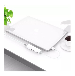 Foto 3 | Adaptador de Pc Portátil Usb 2.0 Hub Ethernet Belug Rj45 color Blanco